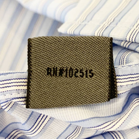 JOHN VARVATOS Blue Striped Button Up Dress Shirt Long Sleeve‎ Mens 41 / 16R - Picture 5 of 10